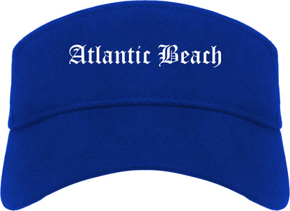 Atlantic Beach Florida FL Old English Mens Visor Cap Hat Royal Blue