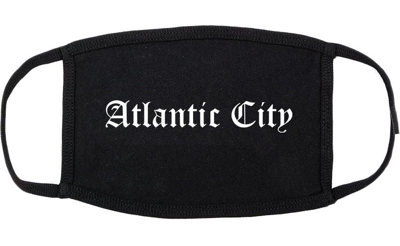 Atlantic City New Jersey NJ Old English Cotton Face Mask Black