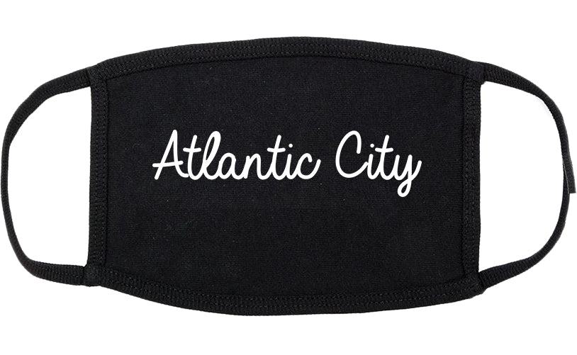 Atlantic City New Jersey NJ Script Cotton Face Mask Black