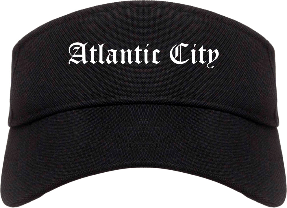 Atlantic City New Jersey NJ Old English Mens Visor Cap Hat Black