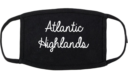 Atlantic Highlands New Jersey NJ Script Cotton Face Mask Black