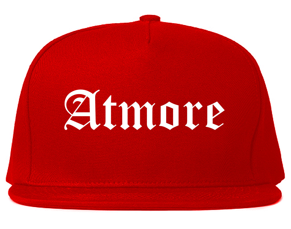 Atmore Alabama AL Old English Mens Snapback Hat Red