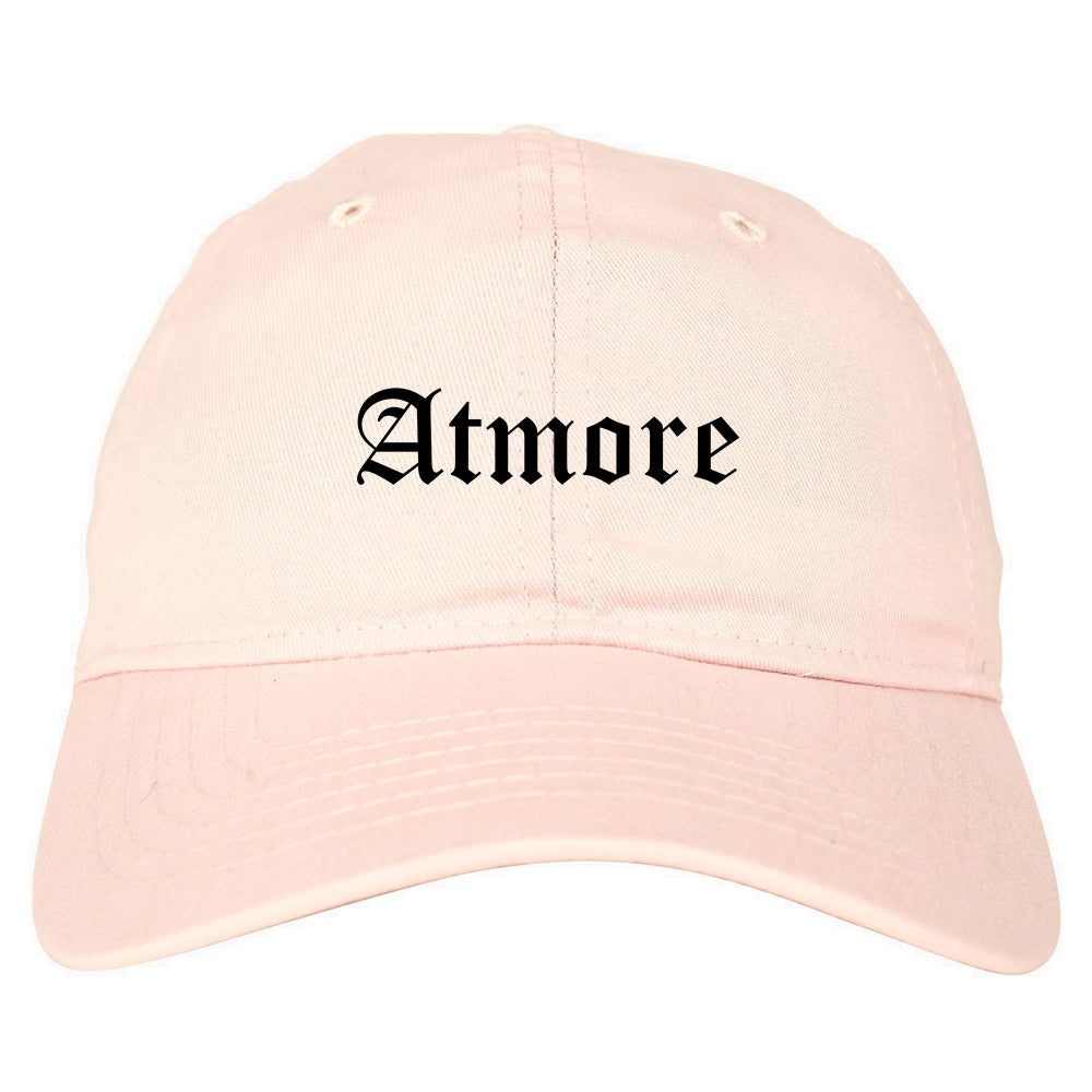 Atmore Alabama AL Old English Mens Dad Hat Baseball Cap Pink