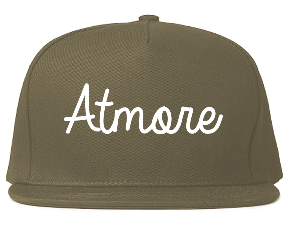 Atmore Alabama AL Script Mens Snapback Hat Grey