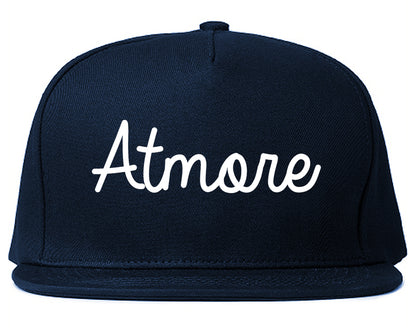 Atmore Alabama AL Script Mens Snapback Hat Navy Blue