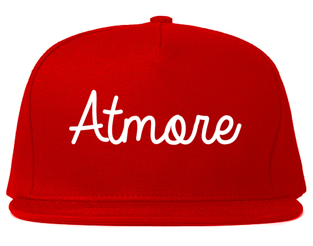 Atmore Alabama AL Script Mens Snapback Hat Red