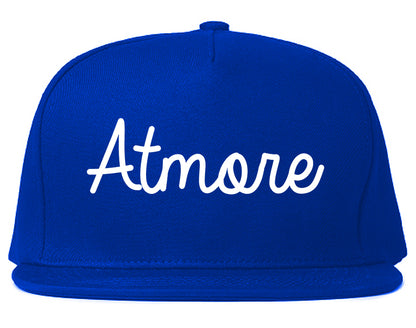 Atmore Alabama AL Script Mens Snapback Hat Royal Blue