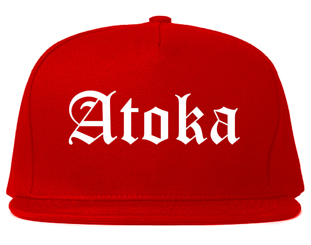Atoka Tennessee TN Old English Mens Snapback Hat Red
