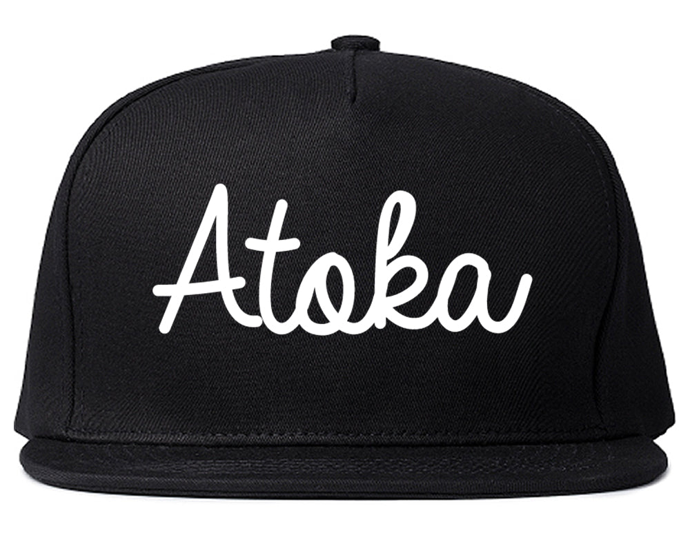 Atoka Tennessee TN Script Mens Snapback Hat Black