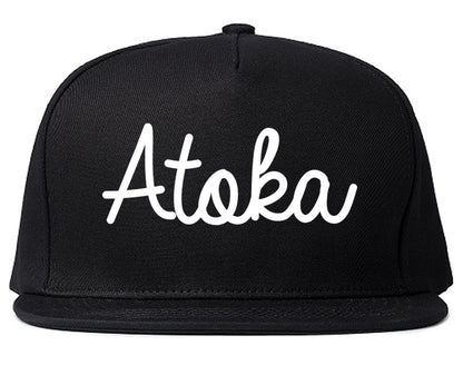 Atoka Tennessee TN Script Mens Snapback Hat Black