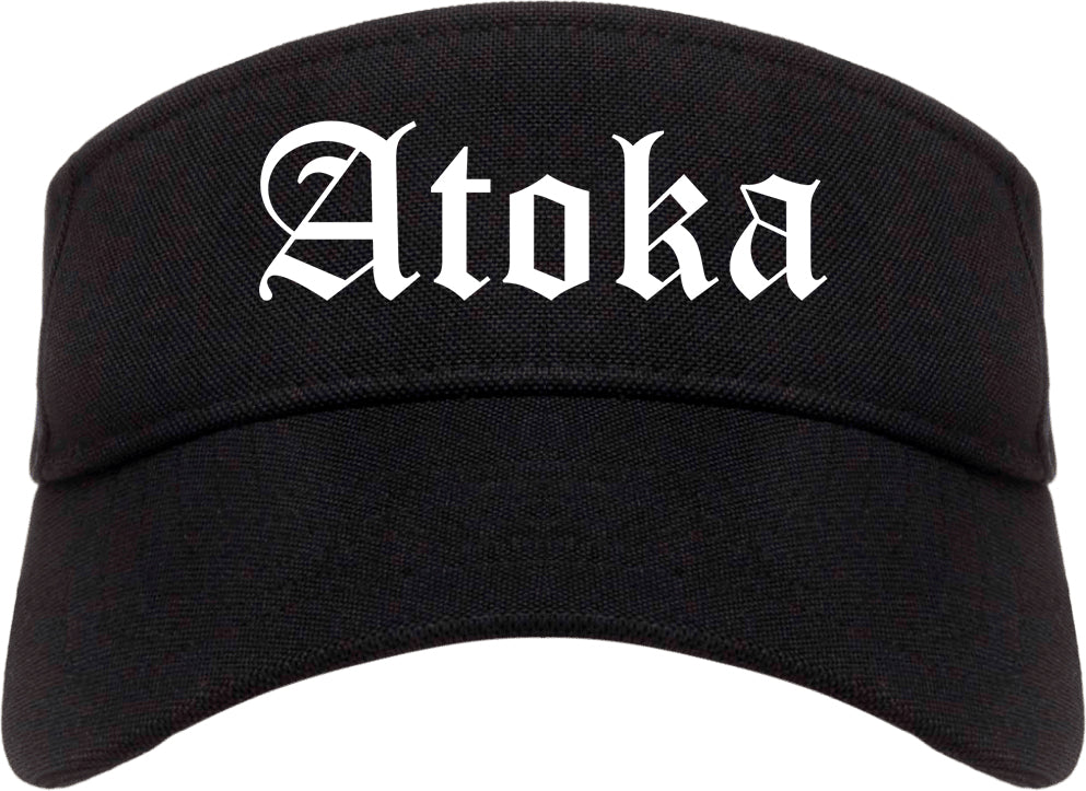Atoka Tennessee TN Old English Mens Visor Cap Hat Black