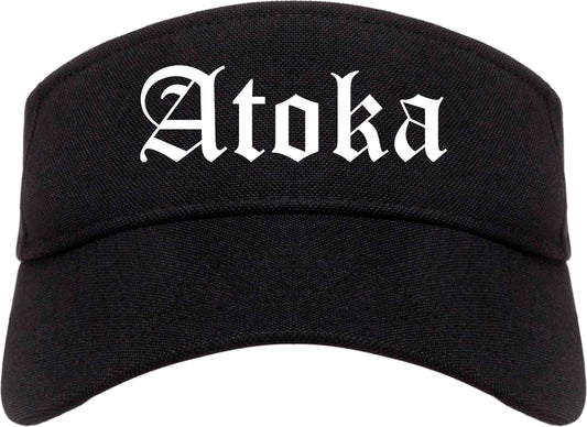 Atoka Tennessee TN Old English Mens Visor Cap Hat Black