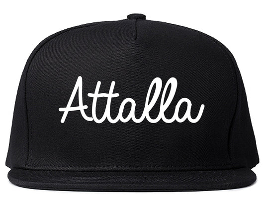 Attalla Alabama AL Script Mens Snapback Hat Black