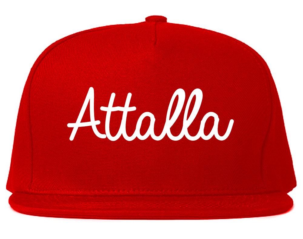 Attalla Alabama AL Script Mens Snapback Hat Red