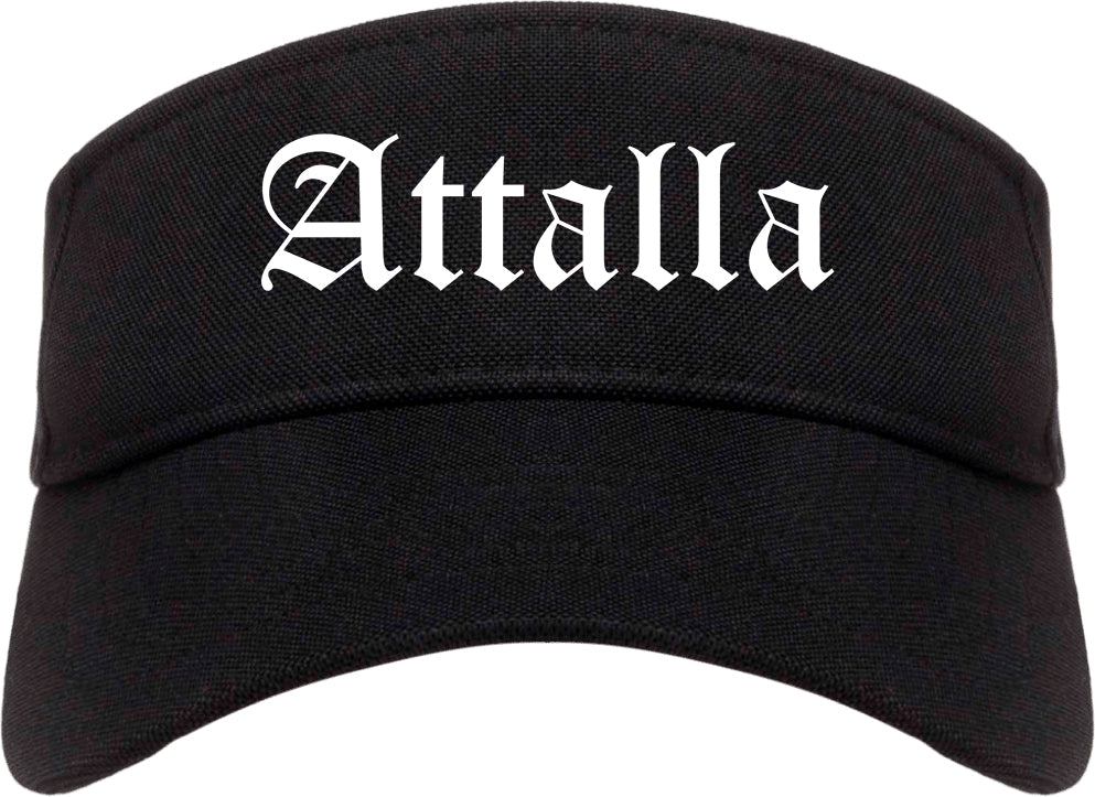 Attalla Alabama AL Old English Mens Visor Cap Hat Black