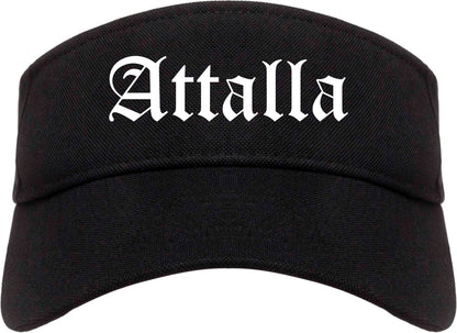 Attalla Alabama AL Old English Mens Visor Cap Hat Black