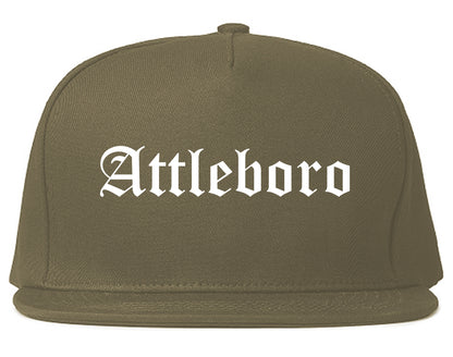 Attleboro Massachusetts MA Old English Mens Snapback Hat Grey