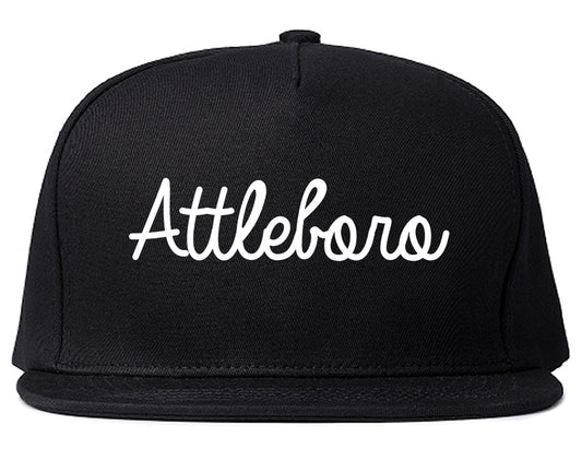 Attleboro Massachusetts MA Script Mens Snapback Hat Black