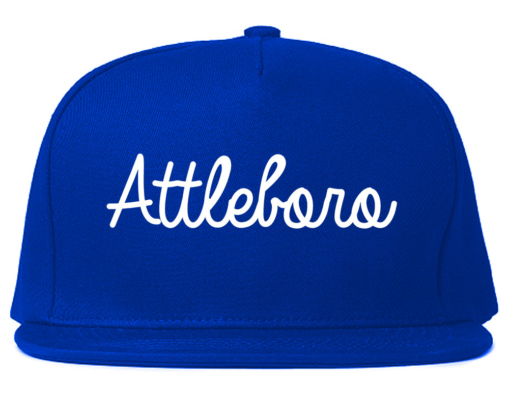 Attleboro Massachusetts MA Script Mens Snapback Hat Royal Blue