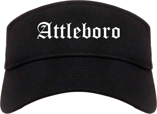 Attleboro Massachusetts MA Old English Mens Visor Cap Hat Black