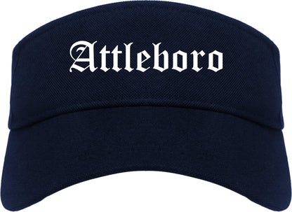 Attleboro Massachusetts MA Old English Mens Visor Cap Hat Navy Blue