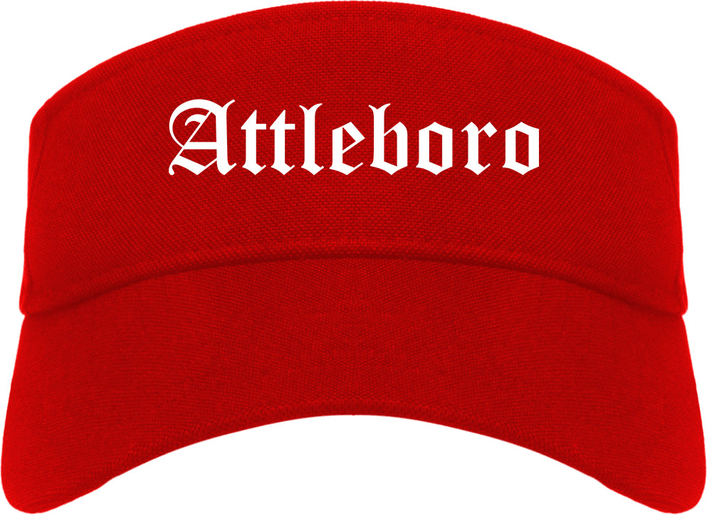 Attleboro Massachusetts MA Old English Mens Visor Cap Hat Red