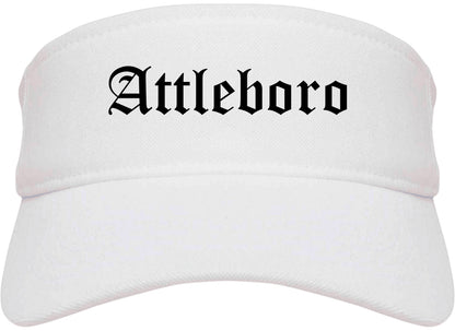 Attleboro Massachusetts MA Old English Mens Visor Cap Hat White