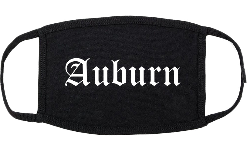 Auburn Alabama AL Old English Cotton Face Mask Black