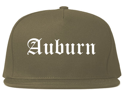 Auburn Alabama AL Old English Mens Snapback Hat Grey