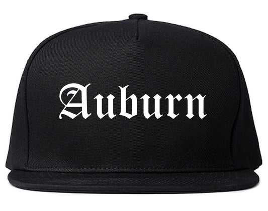 Auburn California CA Old English Mens Snapback Hat Black