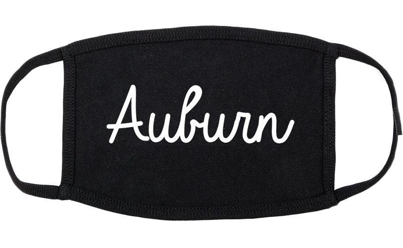 Auburn California CA Script Cotton Face Mask Black