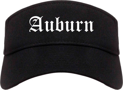 Auburn California CA Old English Mens Visor Cap Hat Black