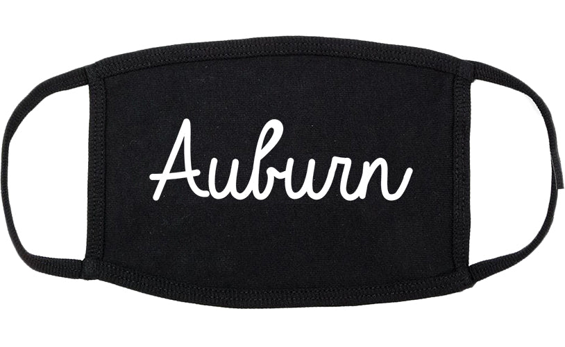 Auburn Georgia GA Script Cotton Face Mask Black