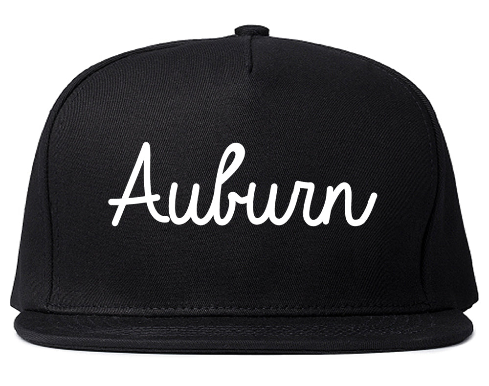 Auburn Georgia GA Script Mens Snapback Hat Black
