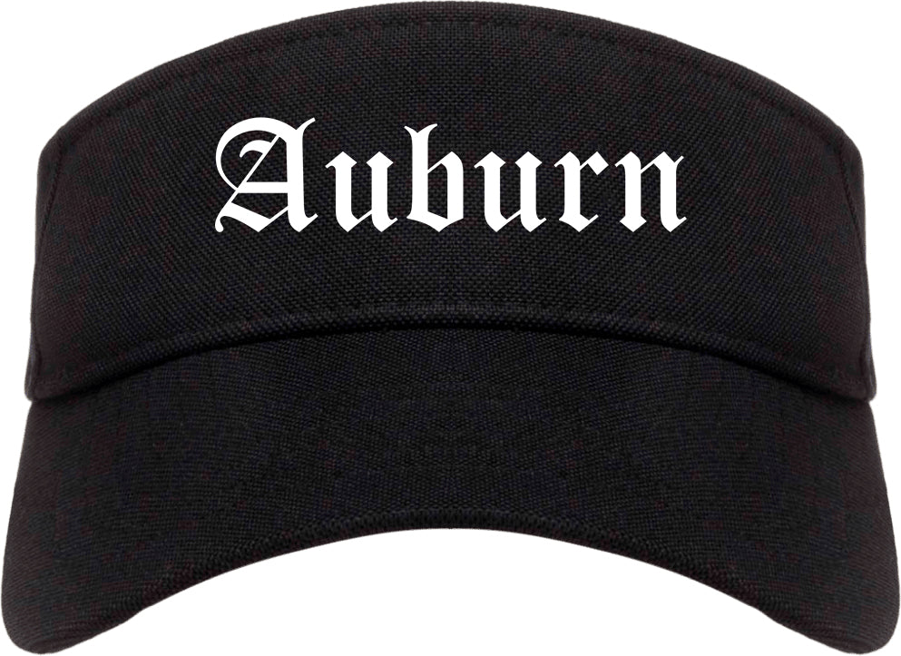Auburn Illinois IL Old English Mens Visor Cap Hat Black