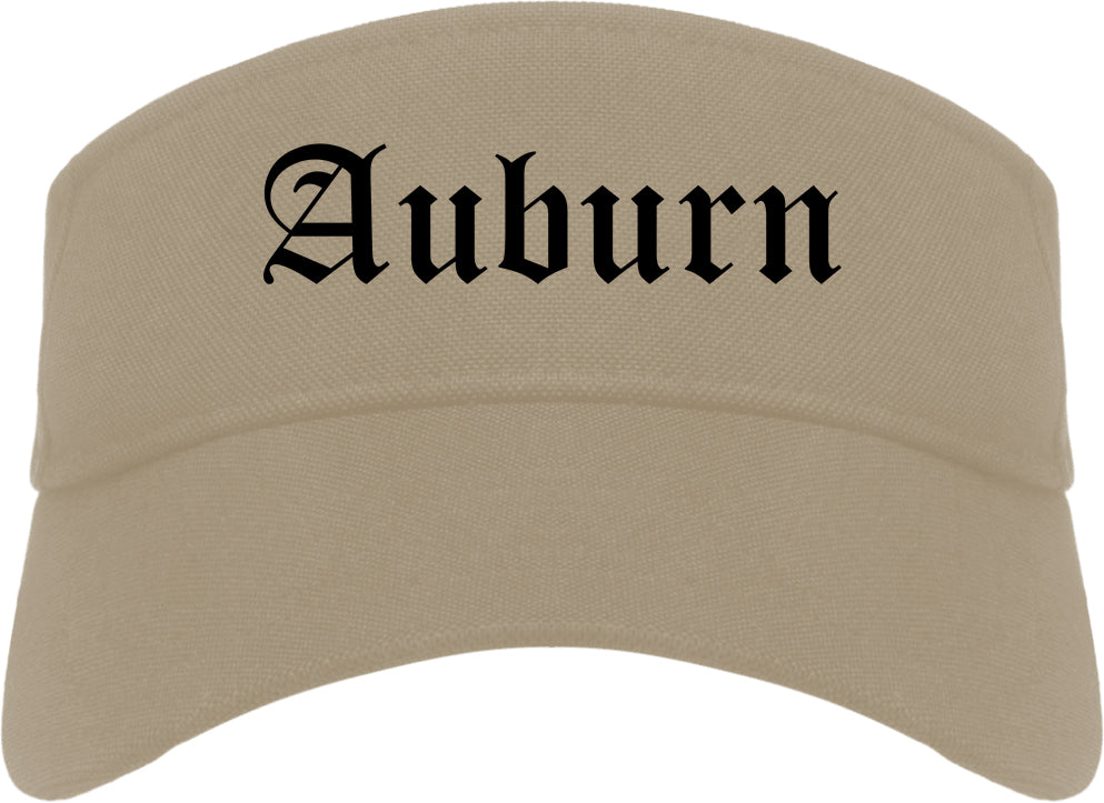 Auburn Indiana IN Old English Mens Visor Cap Hat Khaki