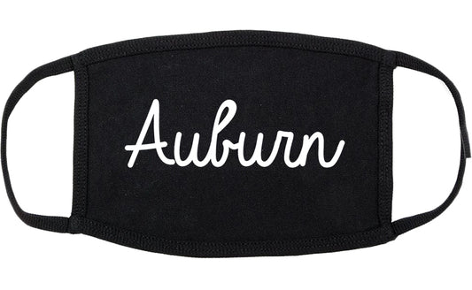 Auburn New York NY Script Cotton Face Mask Black