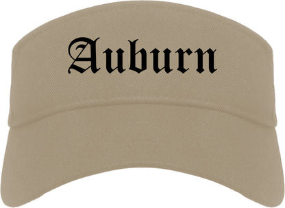 Auburn Washington WA Old English Mens Visor Cap Hat Khaki