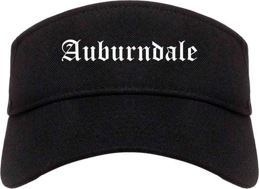 Auburndale Florida FL Old English Mens Visor Cap Hat Black