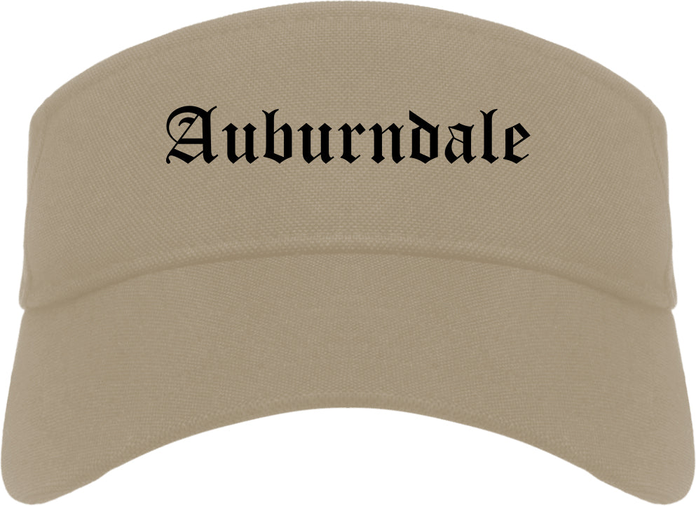 Auburndale Florida FL Old English Mens Visor Cap Hat Khaki