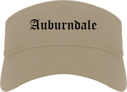Auburndale Florida FL Old English Mens Visor Cap Hat Khaki