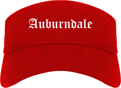 Auburndale Florida FL Old English Mens Visor Cap Hat Red
