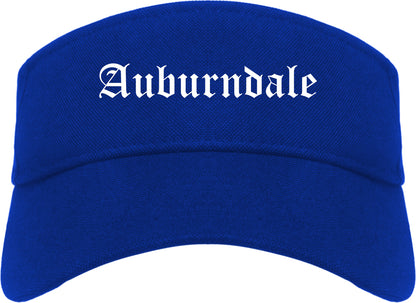 Auburndale Florida FL Old English Mens Visor Cap Hat Royal Blue