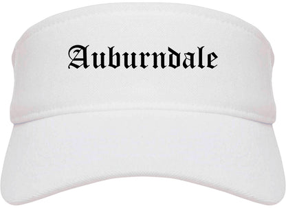 Auburndale Florida FL Old English Mens Visor Cap Hat White