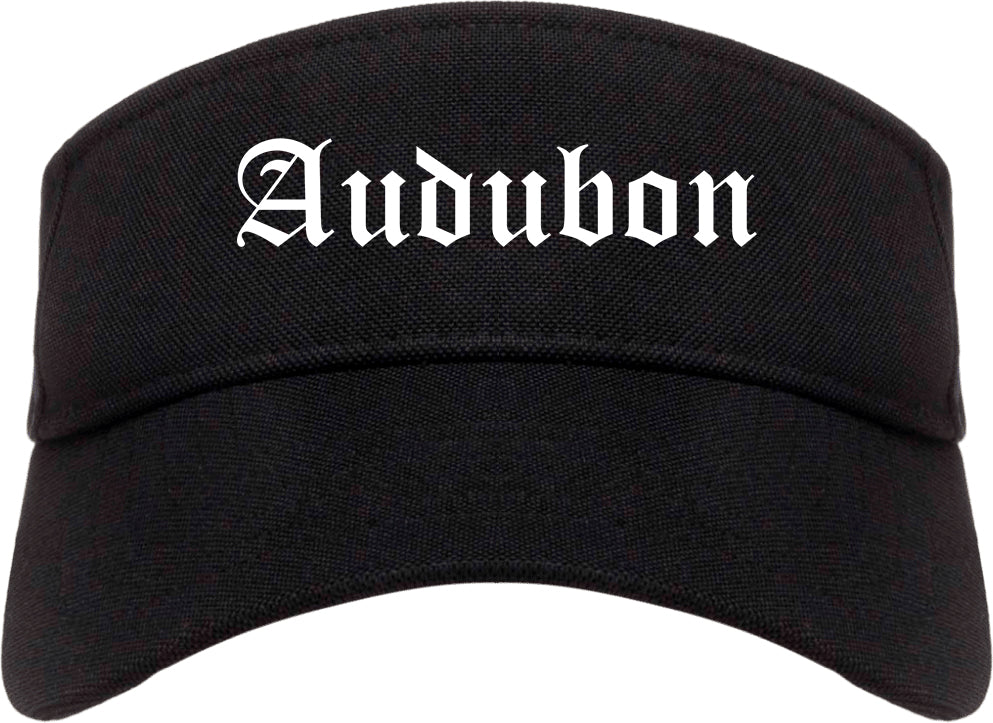 Audubon New Jersey NJ Old English Mens Visor Cap Hat Black