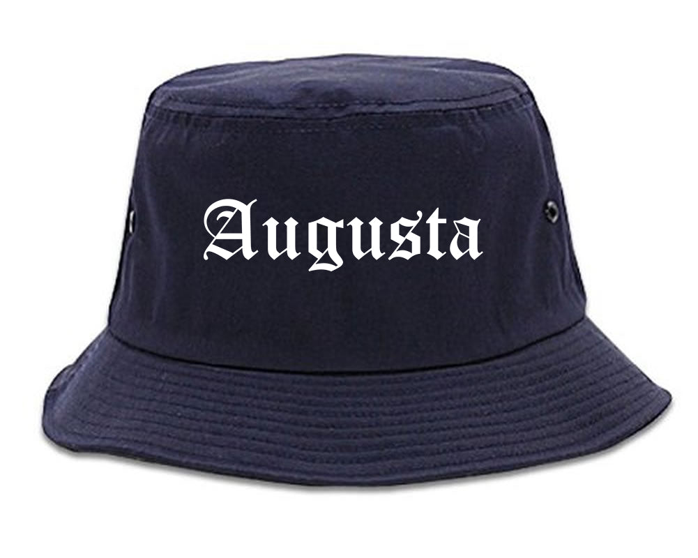 Augusta Georgia GA Old English Mens Bucket Hat Navy Blue