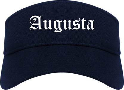 Augusta Georgia GA Old English Mens Visor Cap Hat Navy Blue
