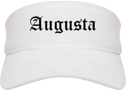 Augusta Georgia GA Old English Mens Visor Cap Hat White