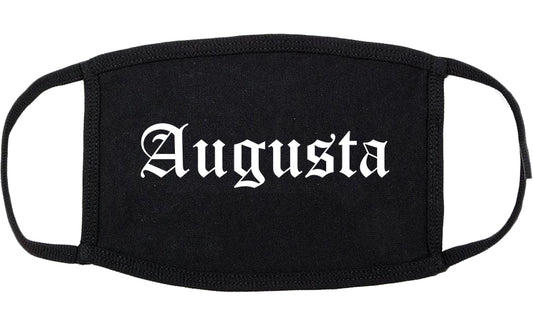 Augusta Kansas KS Old English Cotton Face Mask Black