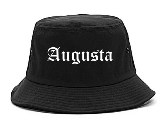 Augusta Kansas KS Old English Mens Bucket Hat Black